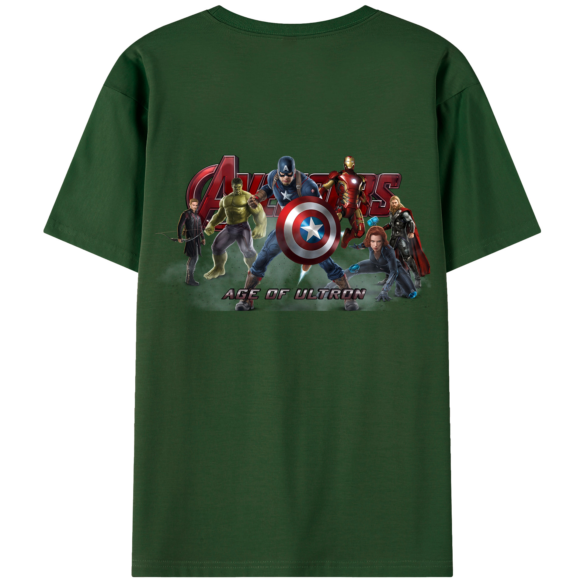 （画像用） アベンジャーズ The Avengers 綿100％半袖Tシャツ（背面プリント）